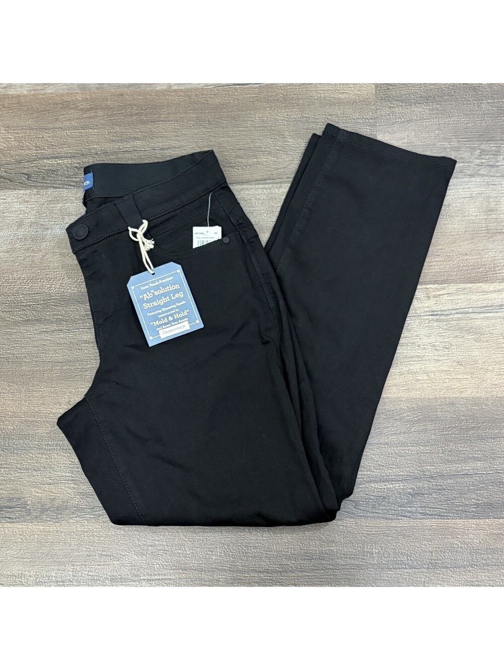 NWT Democracy Ab Solution Women’s 14W Black Straight Leg Jeans Stretch - Picture 1 of 10